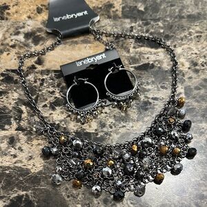 Lane Bryant Black and Gold Necklace Set